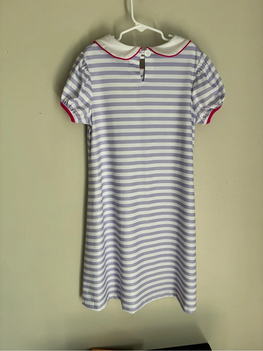 NEW Addie Lou Blue Back to School Apple Pink Purple Striped Dress Size 8/9